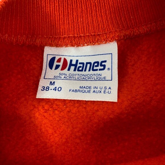 Hanes Unisex Red Denver Broncos Crewneck Long Sleeve Sweatshirt Size Medium - Picture 3 of 4